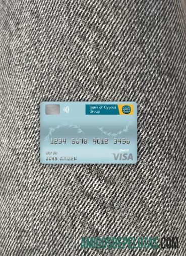 Chipre Banco de Chipre Visa Cartão de Débito Photolook Front baixar para verificação